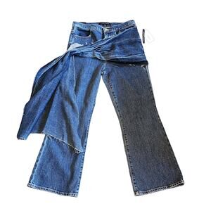 J Brand x Halpern Julia Jeans High Rise Flare Draped Metropole Rigid size 29